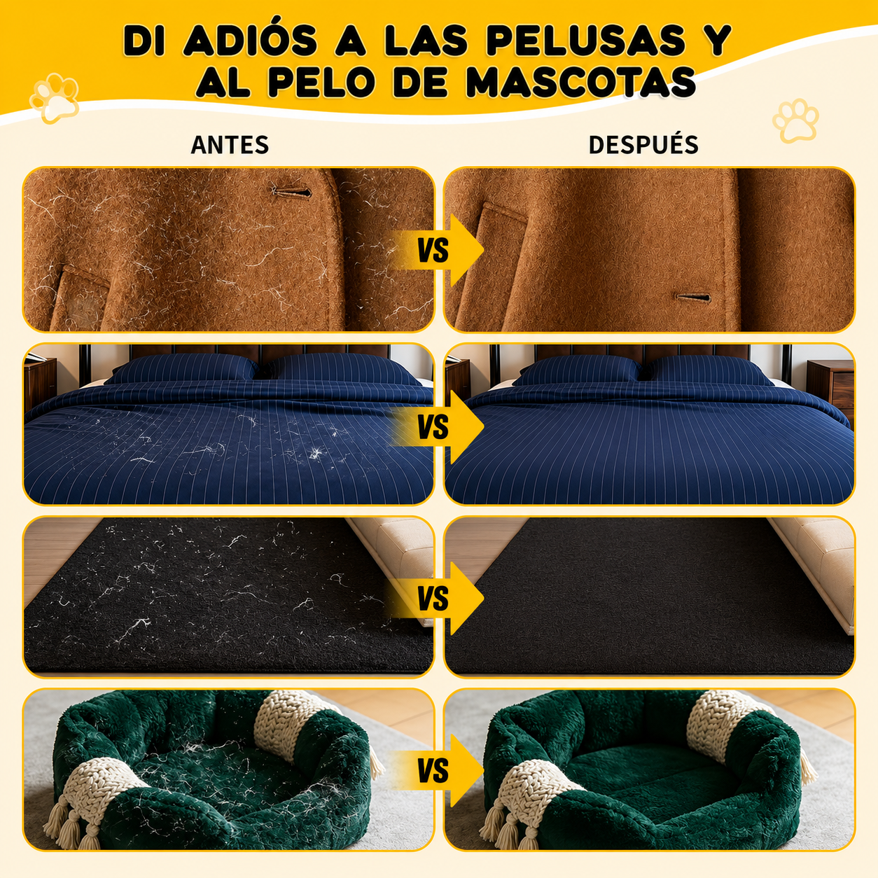 Chau pelos: Removedor de pelos de mascotas!
